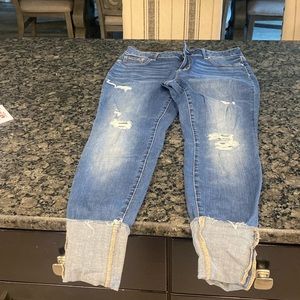 Maurices jeggings size large with large cuff at the bottom
